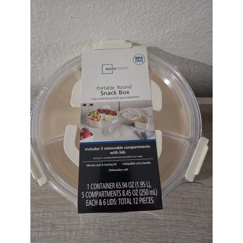 Mainstays Rotating Snack Box 5 Compartments‎ New Sealed